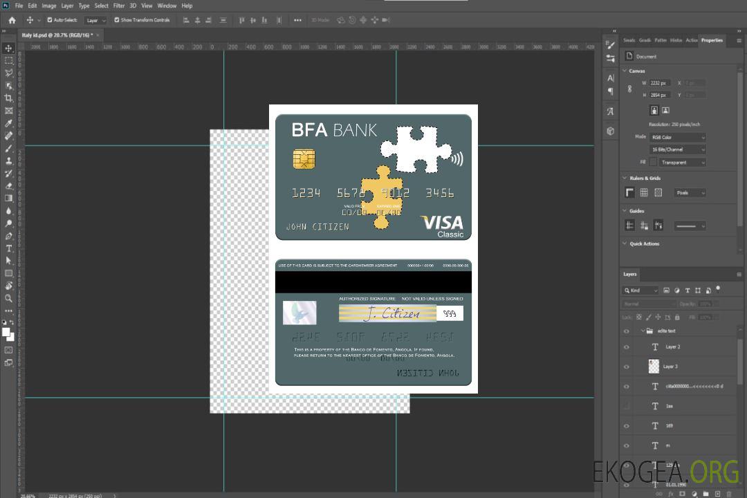 Carte visa Angola Banco de Fomento template